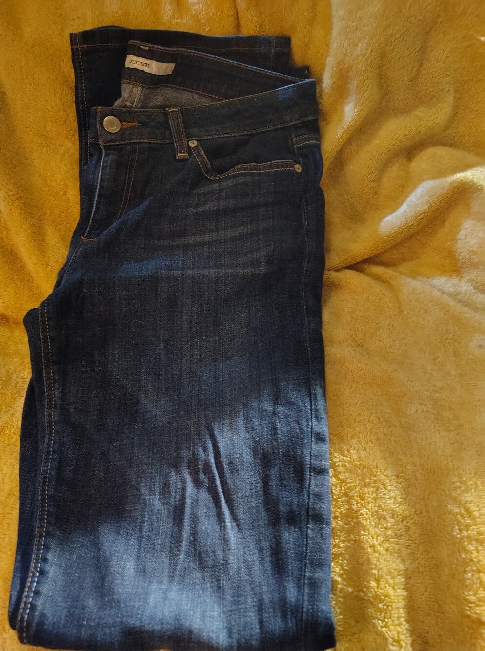 Joe's Jeans Indigo Denim with Contrast Orange Stitching